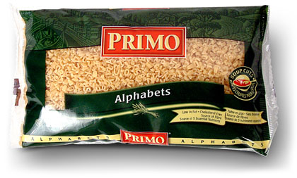 Primo Pasta Cello 500g Primo Alphabets 